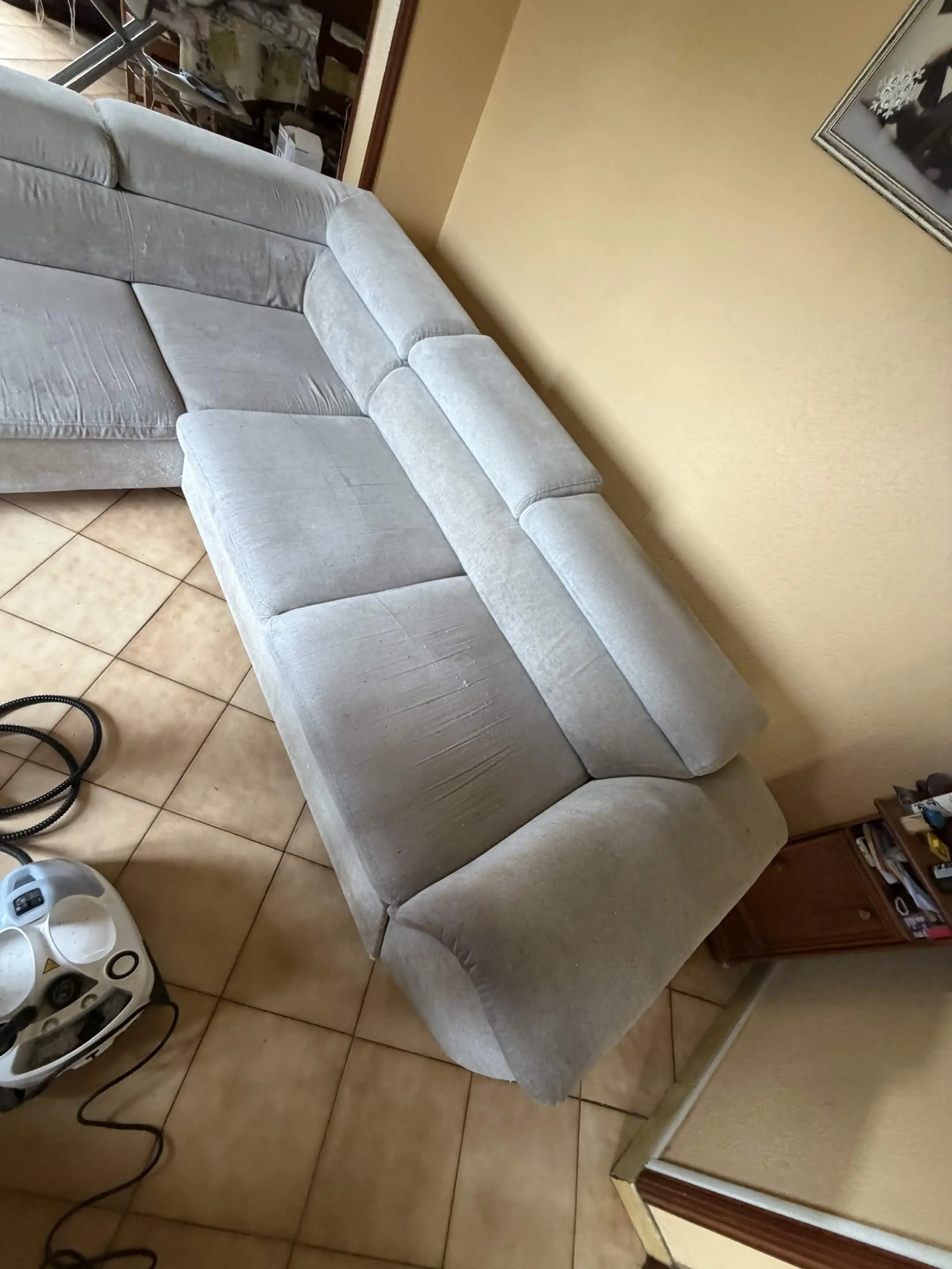 Avant nettoyage canapé